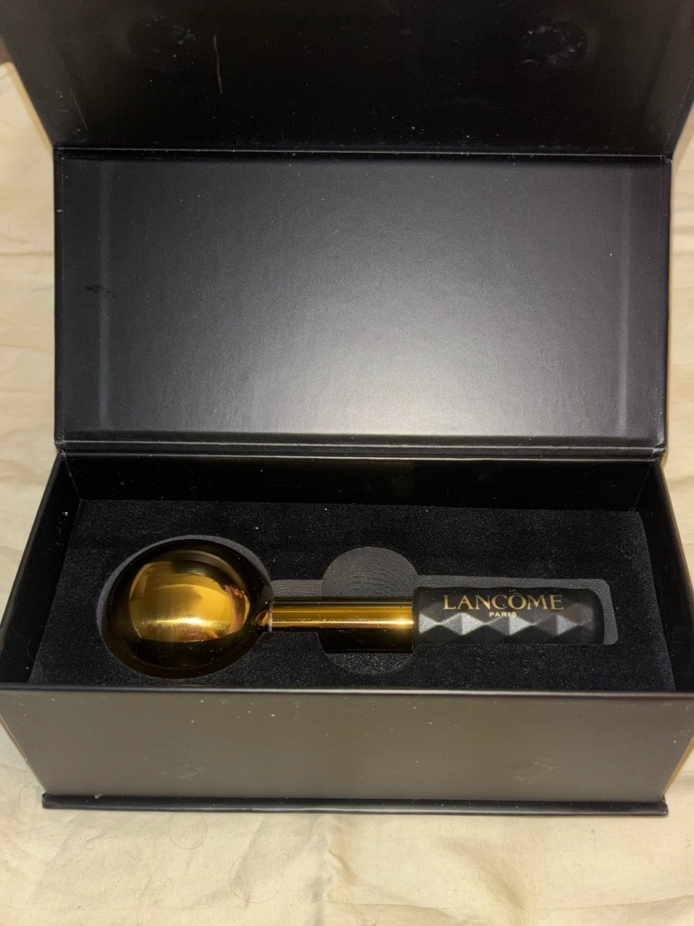 Lancôme Paris Black Gold Tone Facial Massage Tool in Gift Box